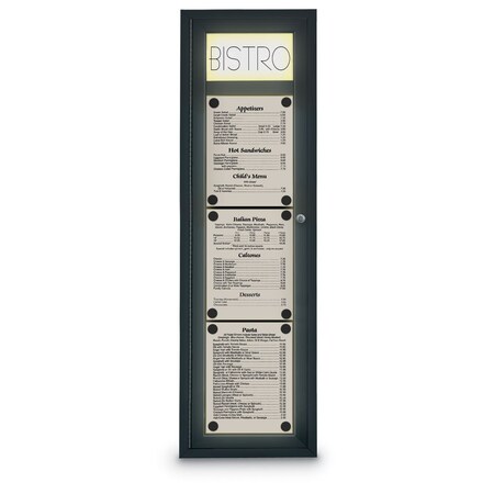 United Visual Products Sliding Door Indoor Enclosed Corkboard, 7 UV9003ACSH-WHITE-DRKSPR